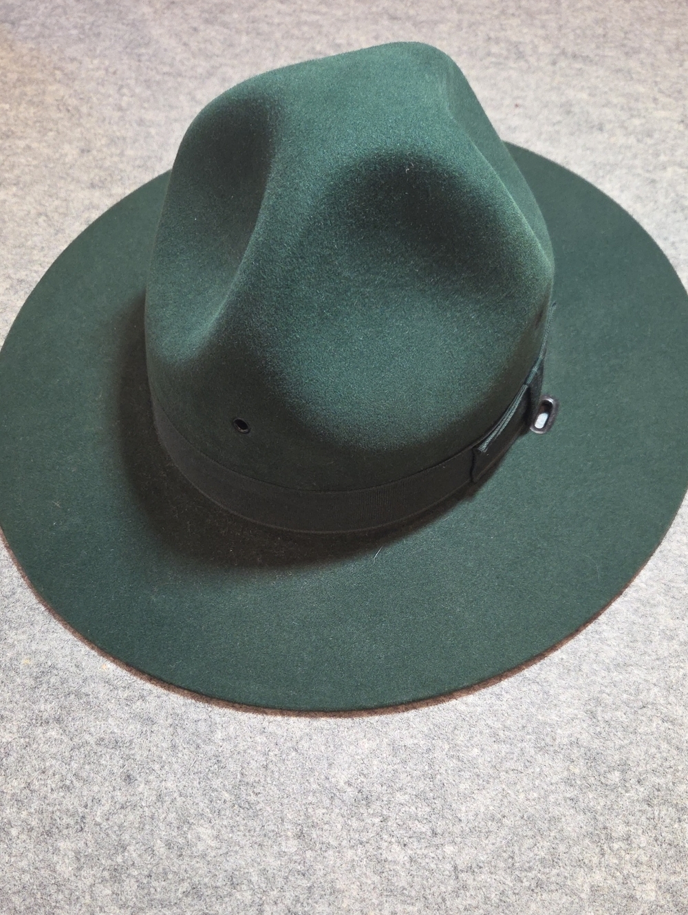 Men's 3XXX Beaver Quality Forest Green Wide-Brim Wool Outdoors Fedora Hat